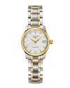 Longines Women's Swiss Automatic Master Diamond Accent 18k Gold And Stainless Steel Bracelet Watch 26mm L2128