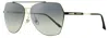 Longines Women's Navigator Sunglasses Lg0020h 32c Gold/black 60mm In Silver