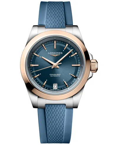 Longines Cnq23 34mm Ss18krg Rbst Blu Au In Blue