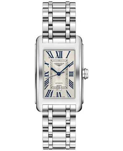 Longines Women's Swiss Automatic Dolcevita Stainless Steel Bracelet Watch 27.7x43.8mm In Silver