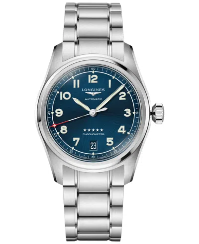 Longines Women's Swiss Automatic Spirit Stainless Steel Bracelet Watch 37mm In Blue
