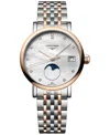Longines White Motherofpearl Elegant Collection Mother-of-pearl And Stainless-steel Quartz Watch In No Color