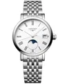 Longines Women's Swiss Elegant Moonphase Stainless Steel Bracelet Watch 30mm In No Color