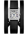 Longines Women's Swiss Mini Dolcevita Black Three-row Leather Strap Watch 29mm In No Color