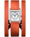 Longines Women's Swiss Mini Dolcevita Orange Three-row Leather Strap Watch 29mm In No Color