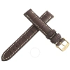 LONGINES LONGINES WOMENS 14MM BROWN ALLIGATOR REPLACEMENT WATCH BAND STRAP GOLD BUCKLE