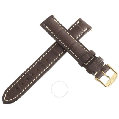 Longines Womens 14mm Brown Alligator Replacement Watch Band Strap Gold Buckle