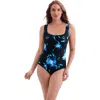 Longitude Butterfly Back Long Torso One-piece Swimsuit In Blue