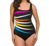 Longitude Fan One Piece Swimsuit In Lgt Colorblock Multi In Multi
