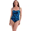 Longitude Shirred Sweetheart Tank Long Torso One-piece Swimsuit In Blue