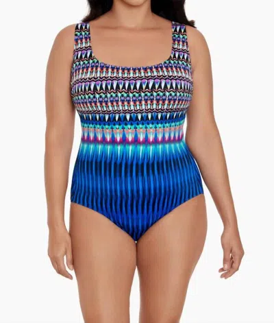 Longitude Sparkle Park Long Torso Triple X Back Tank One Piece In Multicolor