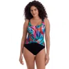 Longitude Twist Pull Sash Tank Long Torso One-piece Swimsuit In Blue