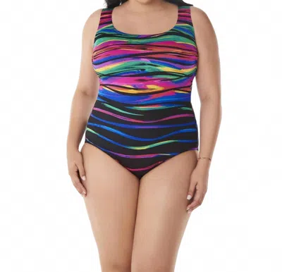 Longitude X-back One Piece Swimsuit - Plus In Heatwave In Multi
