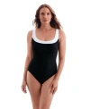 Longitude X-back Tank Long Torso One-piece Swimsuit In Black