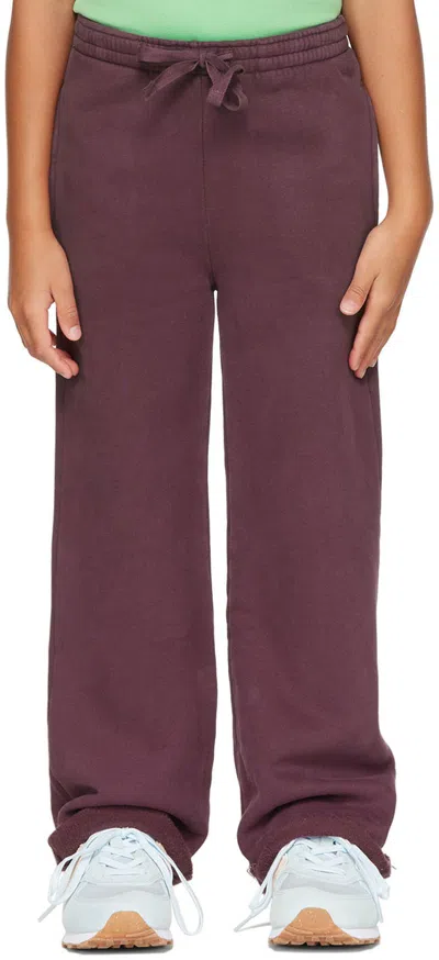 Longlivethequeen Kids Purple Straight Lounge Pants In 623 Plum