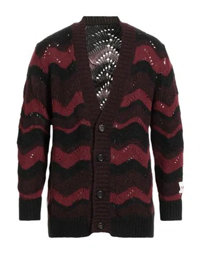 Longo Man Cardigan Burgundy Size 4 Wool, Viscose, Polyamide, Cashmere In Brown