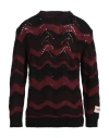 Longo Man Sweater Burgundy Size 2 Baby Alpaca Wool, Polyamide, Merino Wool In Red