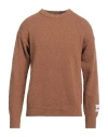 Longo Man Sweater Camel Size 3 Cotton In Beige