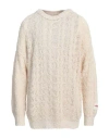 Longo Man Sweater Cream Size 3 Cotton In White