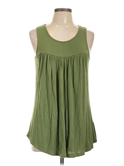 Pre-owned Longyuan Tank Top Green Halter Neckline Tops