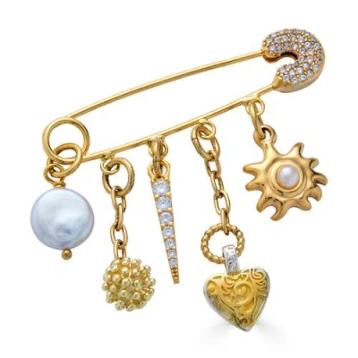Loni Paul Jewelry Celestial Brooch In Gold