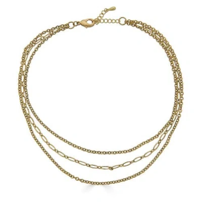 Loni Paul Jewelry Delicate Three Strand Necklace In Gold