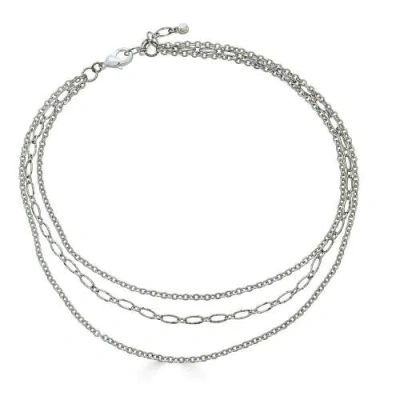 Loni Paul Jewelry Delicate Three Strand Necklace In Metallic