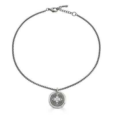 Loni Paul Jewelry Women's Antique Silver Filigree Coin Necklace