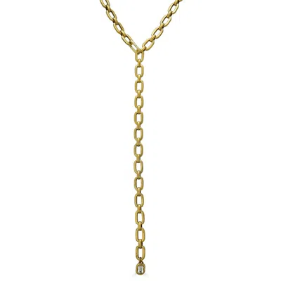 Loni Paul Jewelry Women's Chunky Gold Lariat With Crystal Pendant