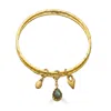Loni Paul Jewelry Women's Gold / Green Labradorite Talisman Bangle Bracelet In Multi
