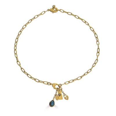 Loni Paul Jewelry Women's Gold / Green Labradorite Talisman Drop Necklace In Multi