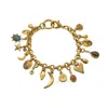 Loni Paul Jewelry Women's Gold / Green / Pink Talisman Charm Bracelet In Multi