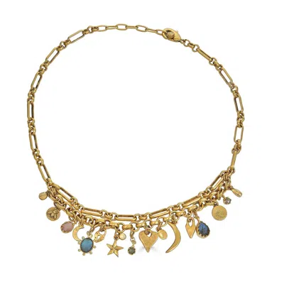 Loni Paul Jewelry Women's Gold / Green / Pink Talisman Charm Necklace In Multi