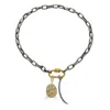 Loni Paul Jewelry Women's Gold / Silver Thick Silver Paperclip Star & Moon Charm Necklace In Multi