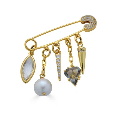 Loni Paul Jewelry Charmed Brooch In Gold