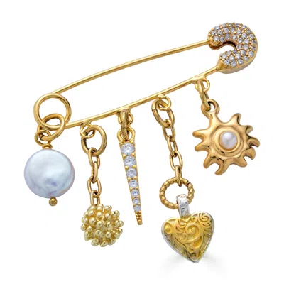 Loni Paul Jewelry Women's Gold / White / Silver Celestial Brooch In Multi
