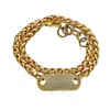 Loni Paul Jewelry Women's Matte Gold Double Wrap Bracelet With Pave Connector In Gold