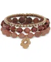 Lonna & Lilly 3-pc. Beaded Stretch Bracelet Set In Gold