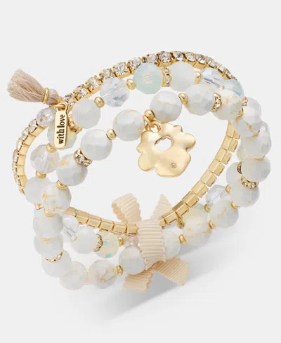 Lonna & Lilly 3-pc. Set Beaded Stretch Bracelets In White