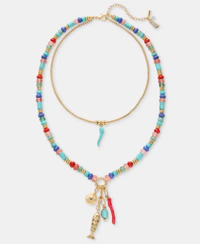 Lonna & Lilly Beaded Charm Layered Pendant Necklace, 16" + 3" Extender In Multi