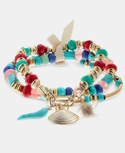 Lonna & Lilly Beaded Charm Stretch Bracelets, 3-piece Set In Multi