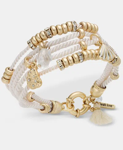 Lonna & Lilly Beaded Multi-row Flex Bracelet In Gold