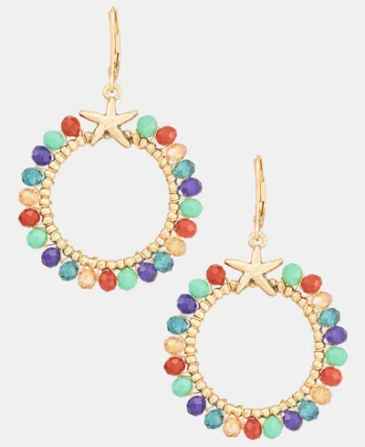 Lonna & Lilly Beaded Starfish Open Drop Earrings In Multi