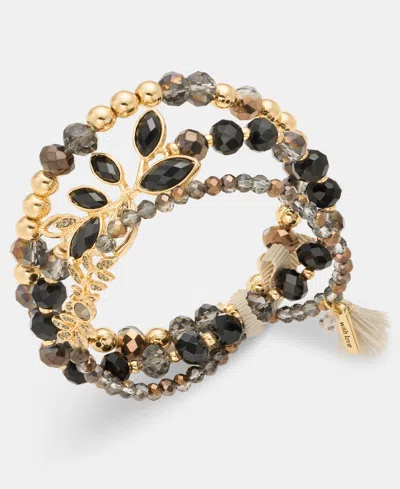 Lonna & Lilly Beaded Stretch Bracelets, 3-piece Set In Jet