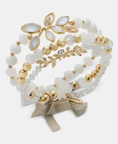 Lonna & Lilly Beaded Stretch Bracelets, 3-piece Set In White