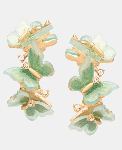 Lonna & Lilly Colored Butterfly Hoop Earrings In Multi