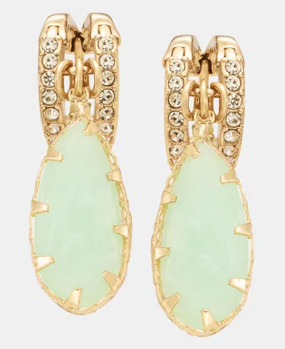 Lonna & Lilly Colored Stone Drop Hoop Earrings In Green