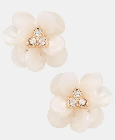 Lonna & Lilly Crystal Flower Stud Earrings In Gold