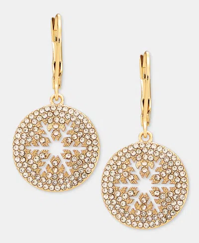 Lonna & Lilly Crystal Gold-tone Pave Snowflake Drop Earrings In White