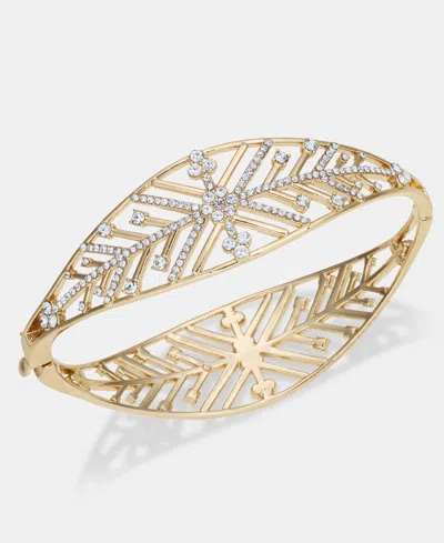 Lonna & Lilly Crystal Gold-tone Snowflake Pave Bracelet In White